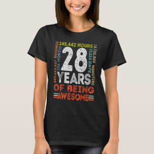 T-shirt 28e anniversaire Awesome 28 ans Vintage Retro 3