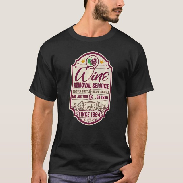 T-shirt 28e anniversaire I Décanteur de vin Étiquette I Él (Devant)
