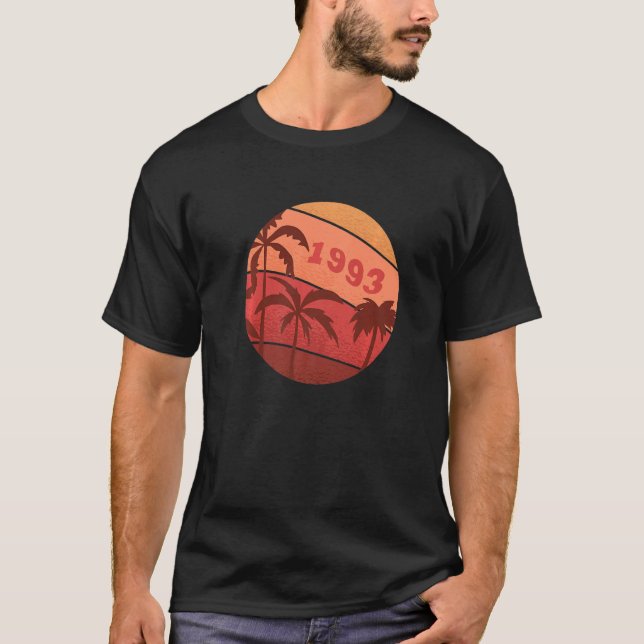 T-shirt 29e Anniversaire Classic Palm Sunset Birthda (Devant)
