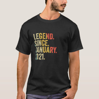 T-shirt 2 Anniversaire 2 Ans Légende depuis Janvier 202