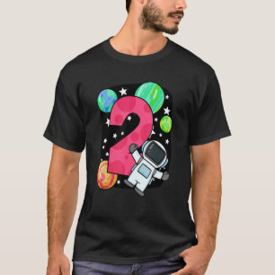 T-shirt 2 Anniversaire Garçon 2 ans Astronaut Rocket Space