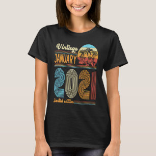 T-shirt 2 Anniversaire Vintage Janvier 2021 Filles B