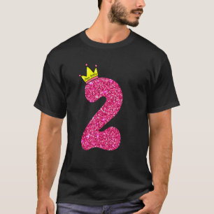 T-shirt 2 Ans 2e Anniversaire Rose Girls Princess Gold C