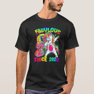 T-shirt 2 Ans 2e Anniversaire Unicorn Girl Fabulous Sin