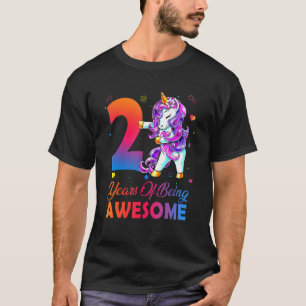 T-shirt 2 ans d'être génial Unicorn Flossing depuis 20