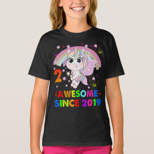 T-shirt 2 Ans Unicorn Cutie 2e Anniversaire Unicorn