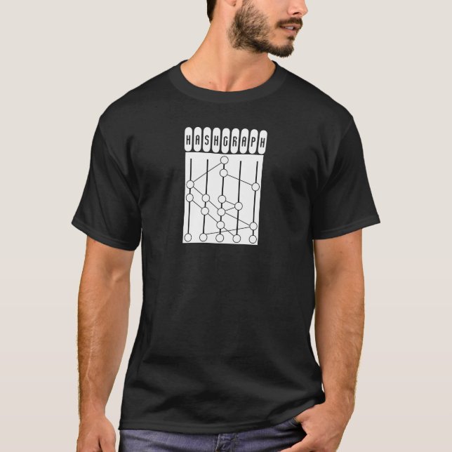 T-shirt #2 de noir de technologie de Hashgraph (Devant)