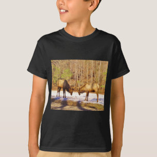 T-shirt 2~ deux Bull Elk dans la neige