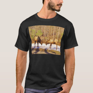 T-shirt 2~ deux Bull Elk dans la neige