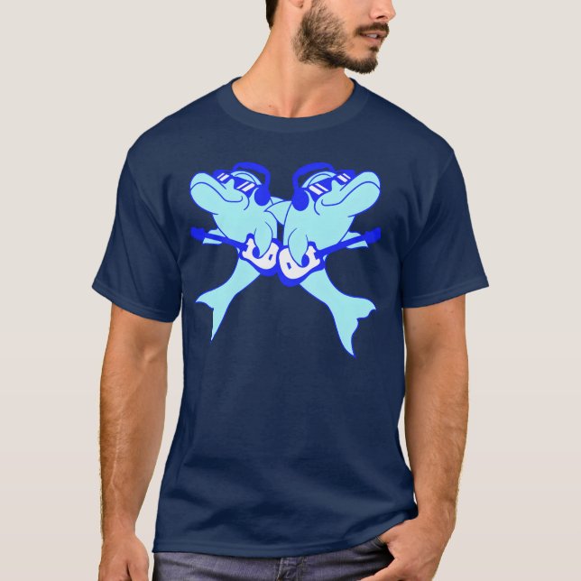 T-shirt 2 Dolphinswo Friends Playing Guitar Bandeam friend (Devant)