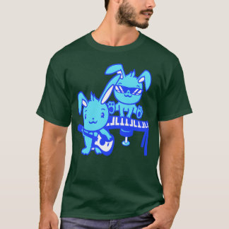 T-shirt 2 lapins mignons bunny deux amis cool équipe guita
