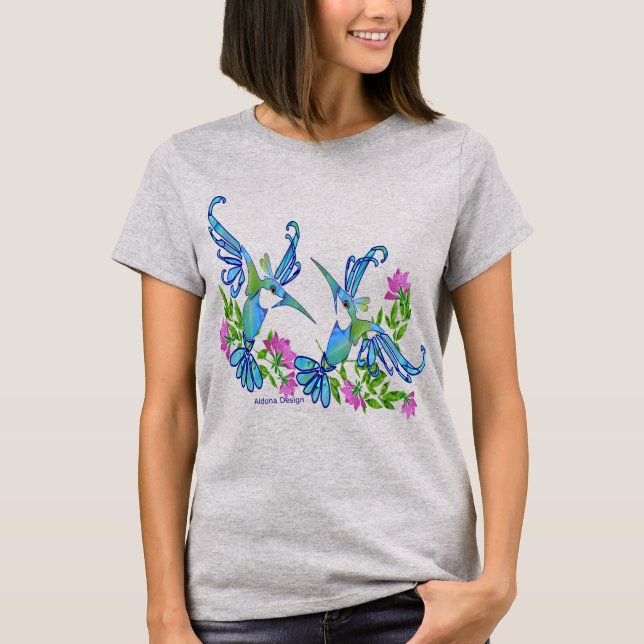 T-shirt 2 Oiseaux bleus (Devant)