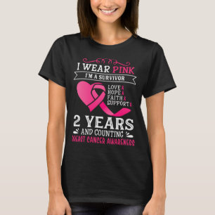 T-shirt 2 Years Cancer Free I Wear Pink