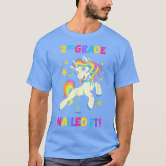 T-shirt 2e année clouée Unicorn enfants retour à l'école