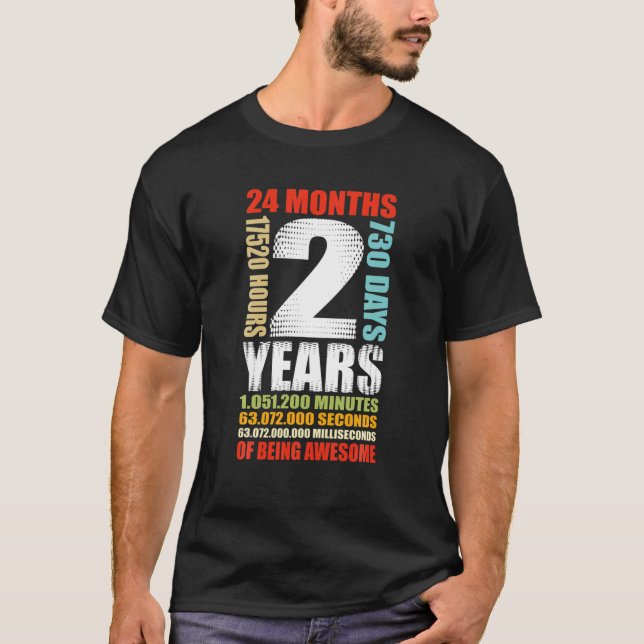 T-shirt 2E Anniversaire 2 Ans Garçons Filles Enfants Fête  (Devant)