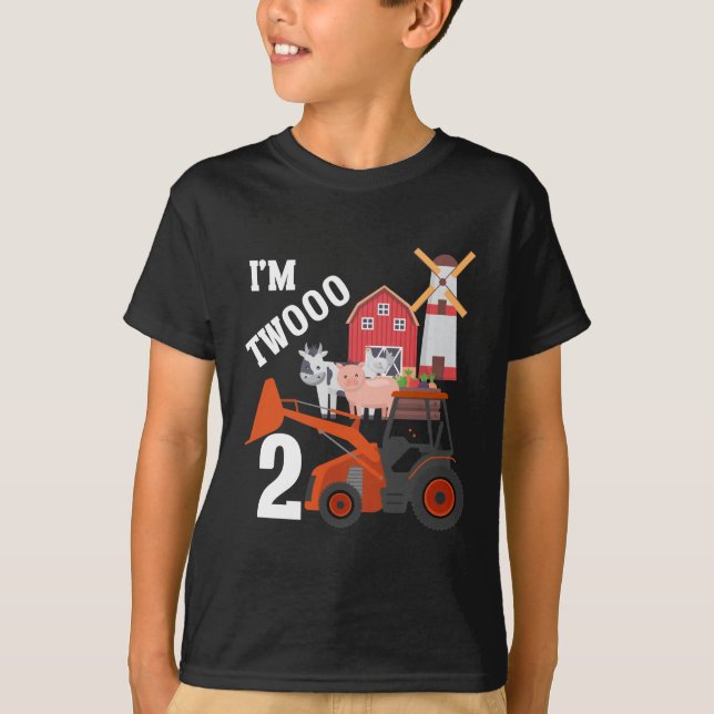 T-shirt 2e anniversaire Amateur de tracteur de ferme pour  (Devant)