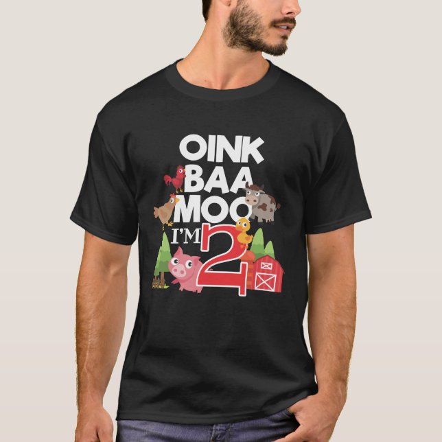 T-shirt 2e Anniversaire Animal de ferme 2 ans (Devant)