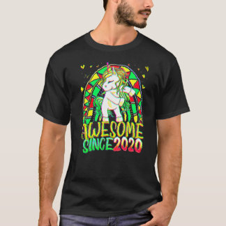 T-shirt 2e Anniversaire Arc-en-ciel 2 ans Flossing Unicorn