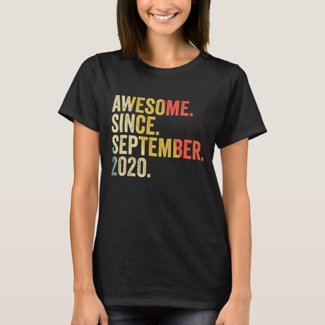 T-shirt 2e anniversaire Awesome depuis septembre 2020 2 an (Devant)
