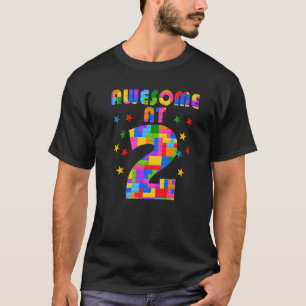 T-shirt 2e anniversaire Enfants 2 blocs de construction Br
