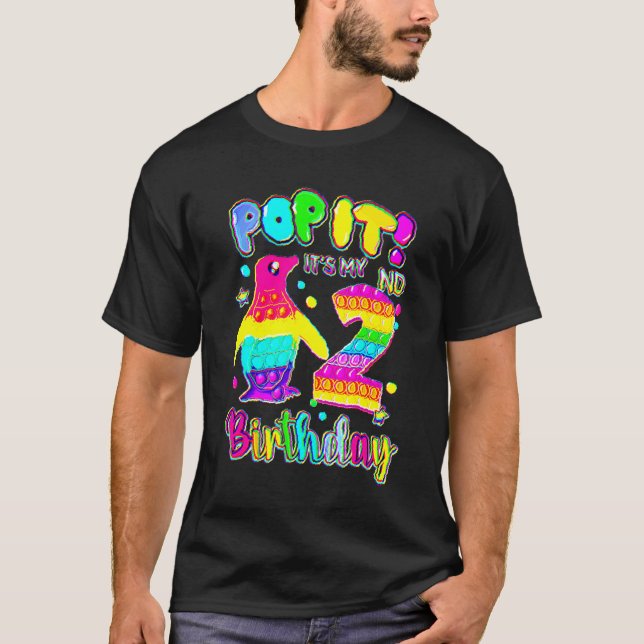 T-shirt 2e Anniversaire Femme tenue Penguin Pop It 2 An ol (Devant)