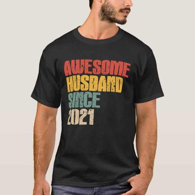 T-shirt 2e anniversaire Mariage pour lui merveilleux mari  (Devant)