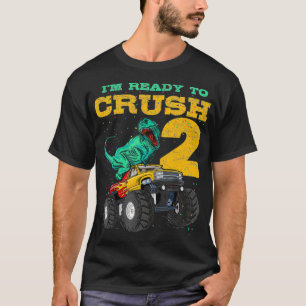 T-shirt 2e anniversaire Monster Truck Dino 2 ans Anniversa