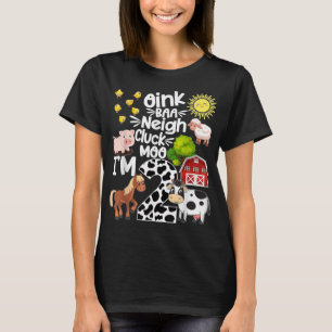 T-shirt 2e anniversaire Oink Baa Neigh Cluck Moo Je suis 2