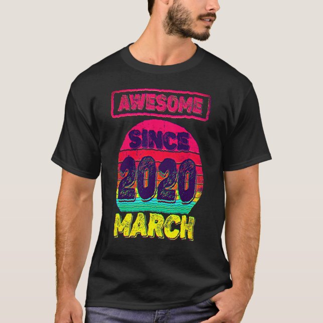 T-shirt 2e anniversaire stupéfiant depuis mars 2020 2ans v (Devant)