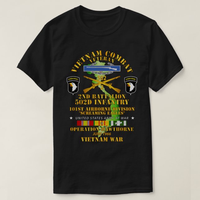 T-shirt 2e Bn 502e Infanterie 101e ABN Opération Hawthorn (Design devant)
