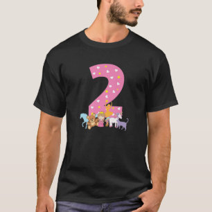T-shirt 2E Deuxième Anniversaire Unicorne Teddy Bear Heart