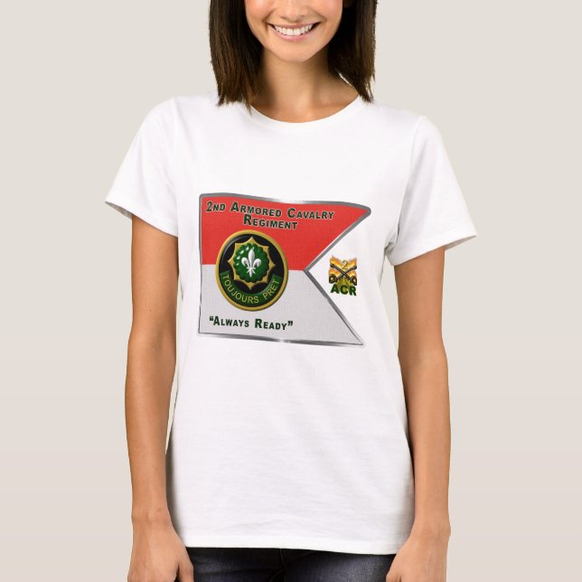 T-shirt 2e Ligne directrice du régiment de cavalerie blind (Devant)