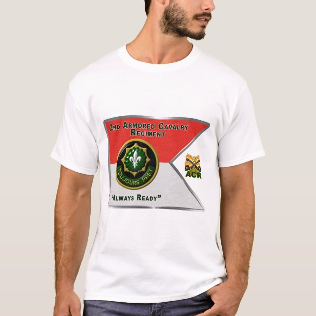 T-shirt 2e Ligne directrice du régiment de cavalerie blind (Devant)
