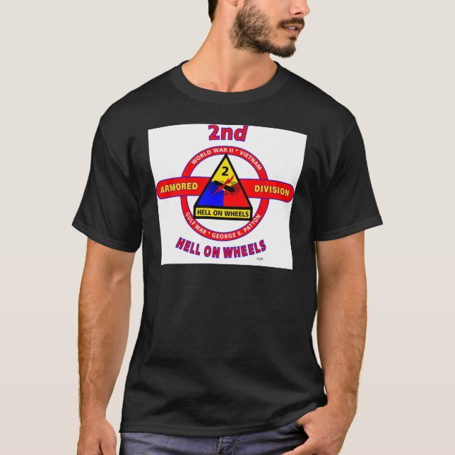T-shirt 2ème DIVISION BLINDÉE "ENFER SUR des ROUES " (Devant)