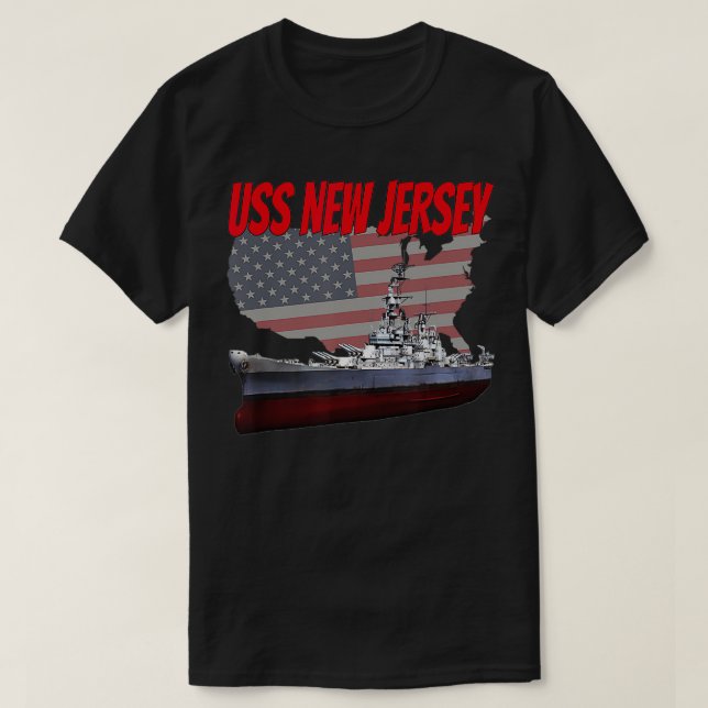 T-shirt 2ÈME GUERRE MONDIALE Battleship USS New Jersey Wor (Design devant)