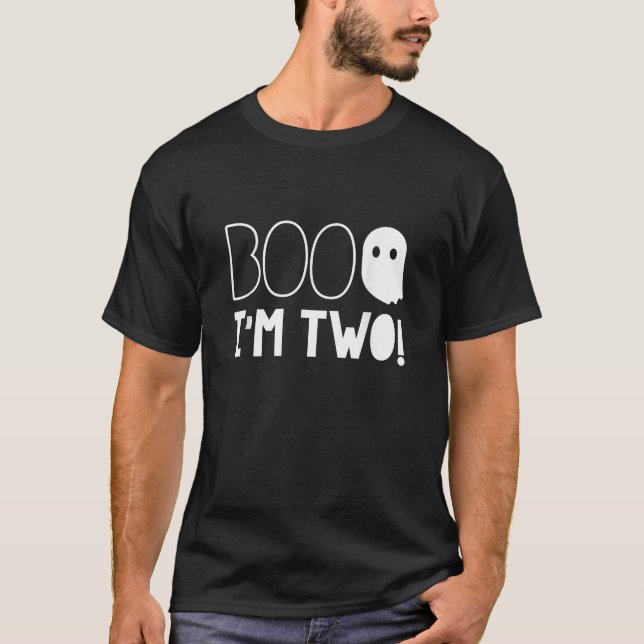 T-shirt 2nd Birthday Two Year Old Boo I m Two Halloween Gh (Devant)