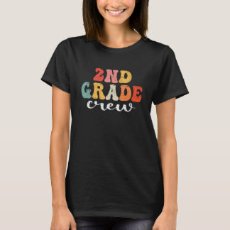 T-shirt 2nd Grade Crew Retro Groovy Men Women First Day Of