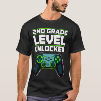 T-shirt 2nd Grade Level Unlocked Gaming Controller Back to