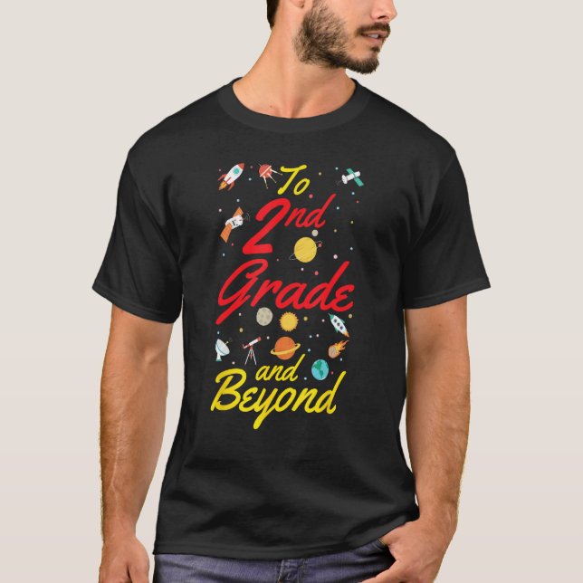 T-shirt 2nd Grade Space Second Grade Teacher Student Back  (Devant)