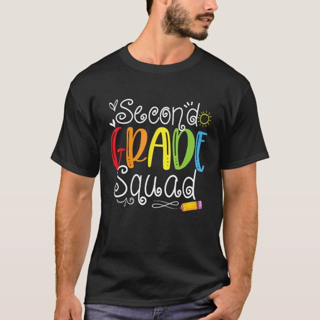 T-shirt 2nd Grade Squad Second Teacher Student Team Back T (Devant)