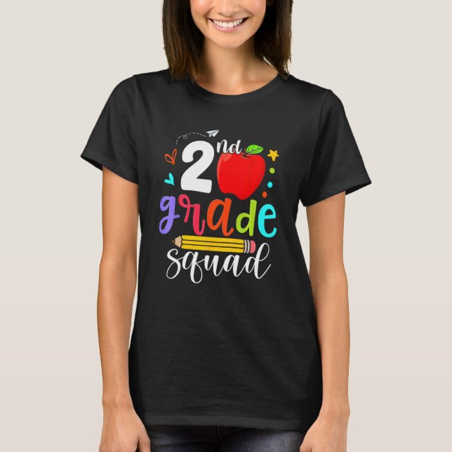T-shirt 2nd Grade Squad Second Teacher Student Team Back T (Devant)