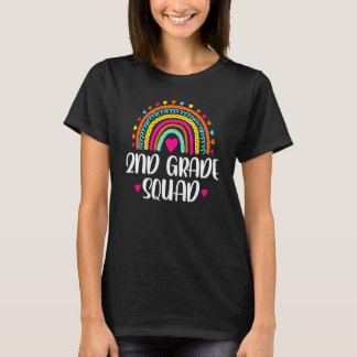 T-shirt 2nd Grade Squad Teacher  Rainbow  Back To School