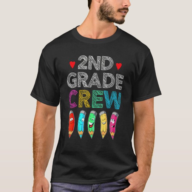 T-shirt 2nd Grade Teacher  Back To School 2nd Grade Crew 1 (Devant)
