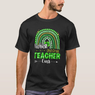 T-shirt 2Nd Grade Teacher Ever Rainbow St Patrick