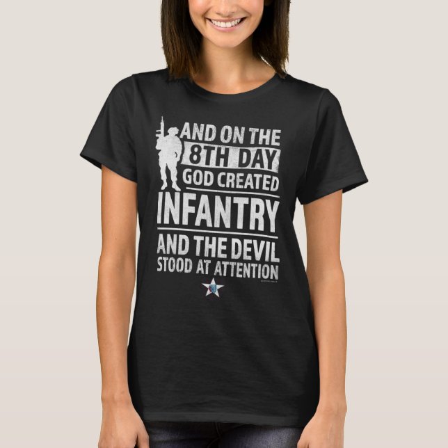 T-shirt 2nd Infantry  God Created Infantry Devil stood Att (Devant)