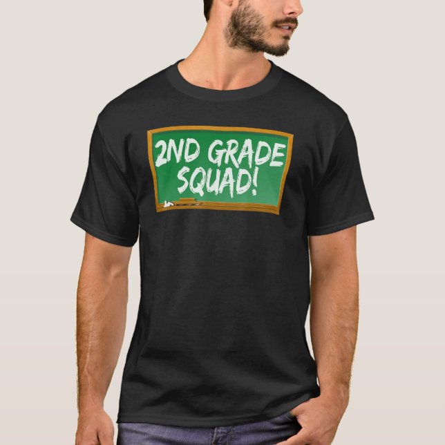 T-shirt 2nd Second Grade Squad Chalk Board (Devant)