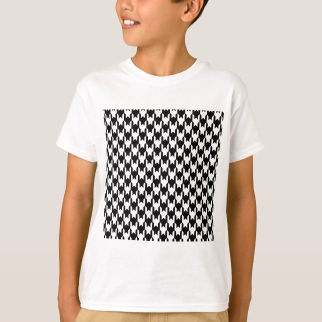 T-SHIRT 302 MOTIFS NOIR BLANC HOUNDSTOOTH WA ARRIÈRE - PLA (Devant)