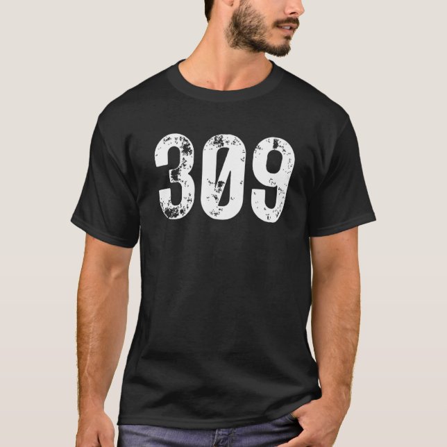 T-shirt 309 Indicatif régional Peoria IL Téléphone mobile  (Devant)