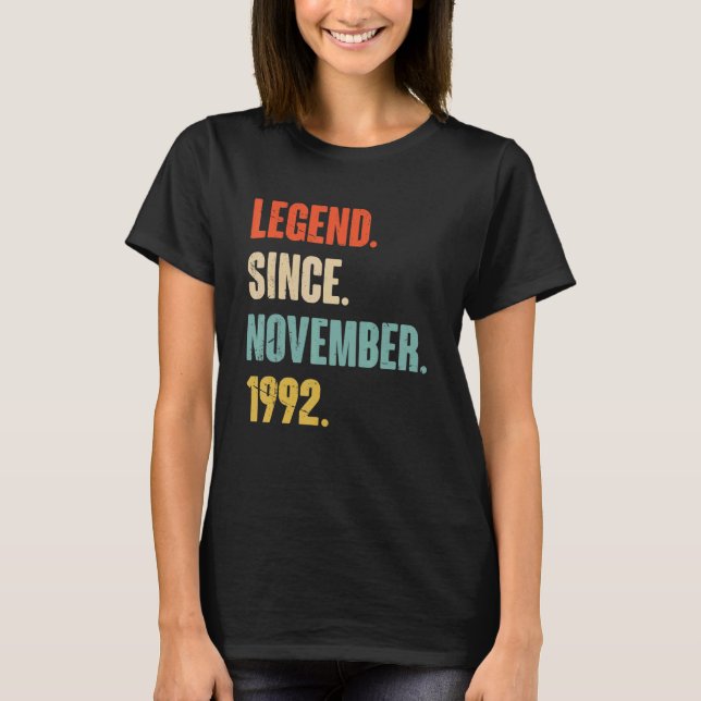 T-shirt 30 ans 30e anniversaire Légende depuis le 1er nove (Devant)
