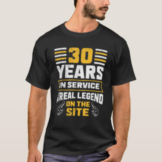 T-shirt 30 ans de service 30 ans de travail T Shirt